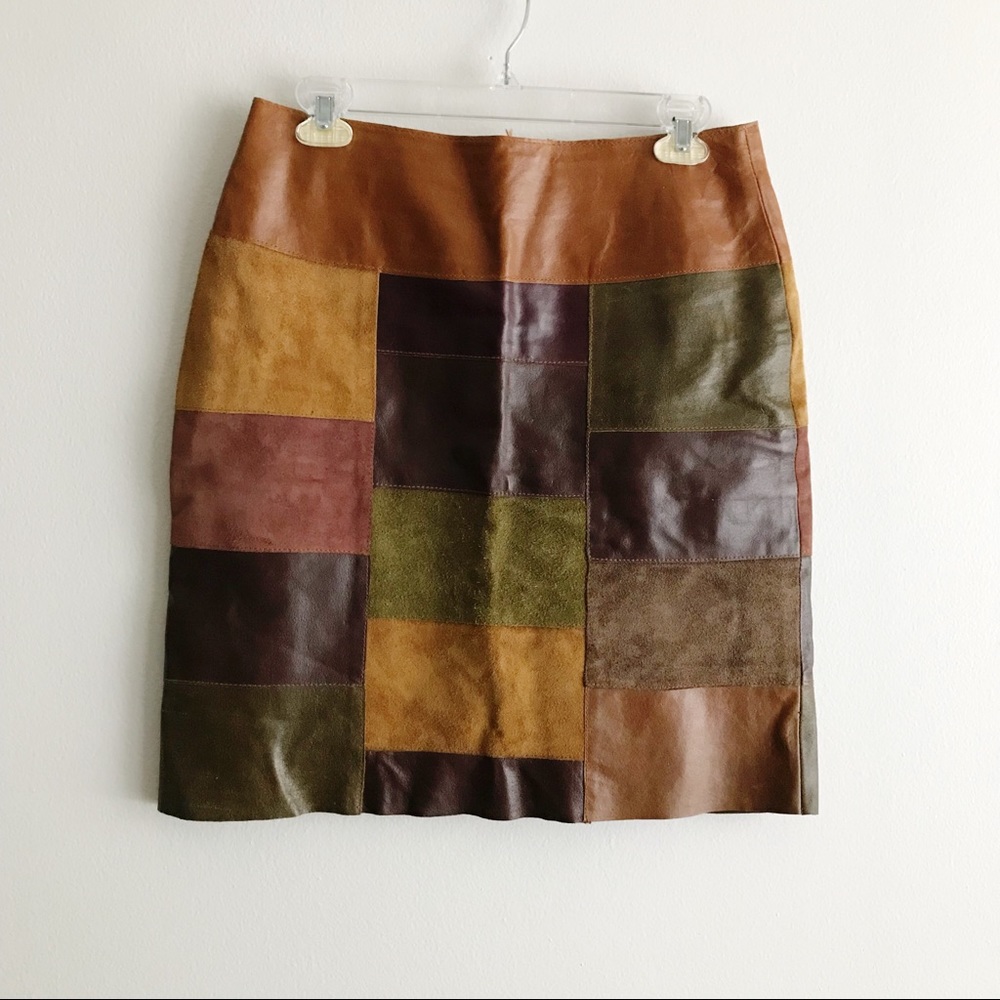 Wilsons Leather Vintage Patchwork Skirt. Size 8.